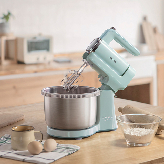 Голубой настольный миксер объемом 4 л с чашей из нержавеющей стали